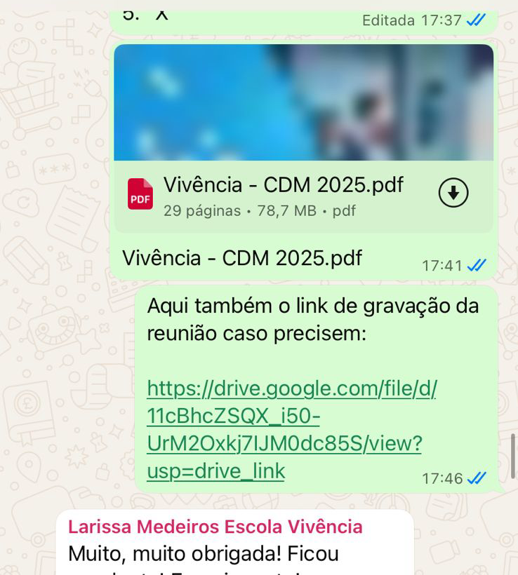 Depoimento da Escola Vivência
